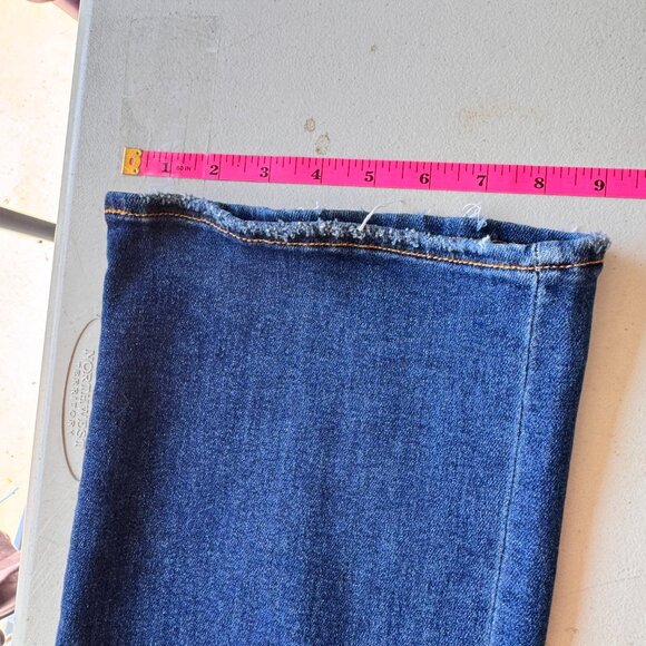 Risen - High Rise Double Button Ankle Distressed Jeans - Medium Wash - 1x - NWT - Picture 2 of 11